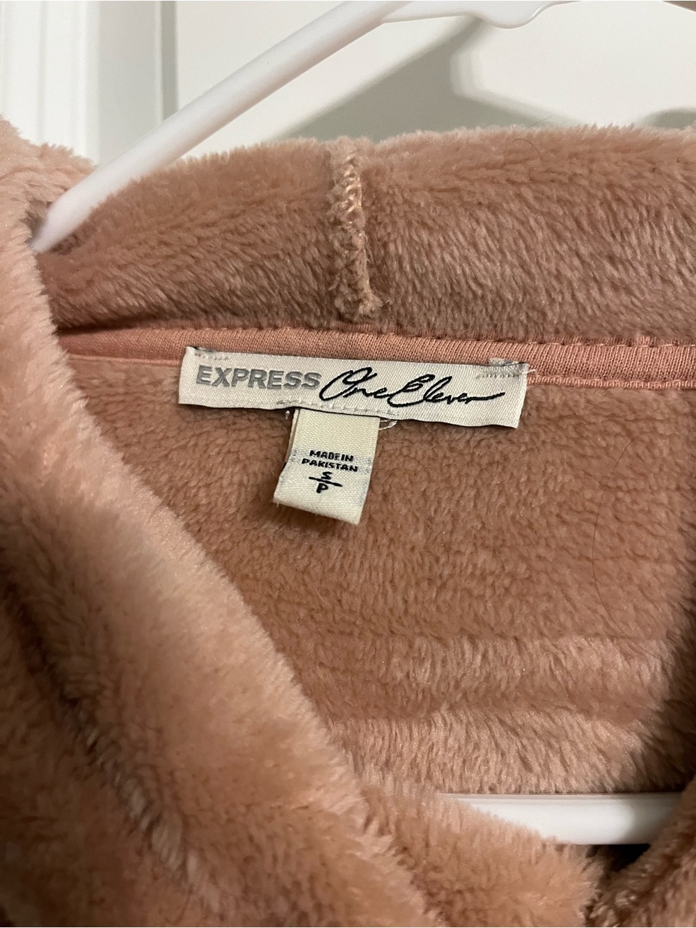 Express Plush Half-Zip Hoodie in Blush - Picture 2 of 3